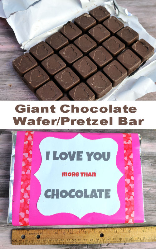 Giant Chocolate Candy Bar wrapped, with a personalized message.