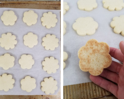 baked cookie with golden edges on a baking sheet