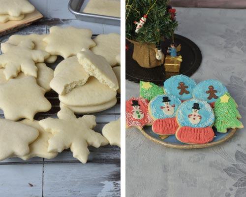 soft cut out sugar cookies decorated with buttercream frosting