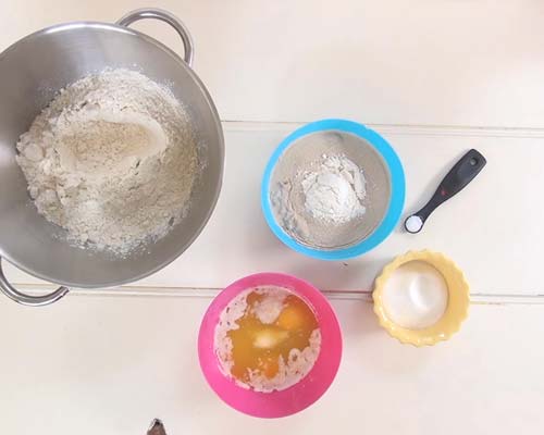 ingredients for bread dough