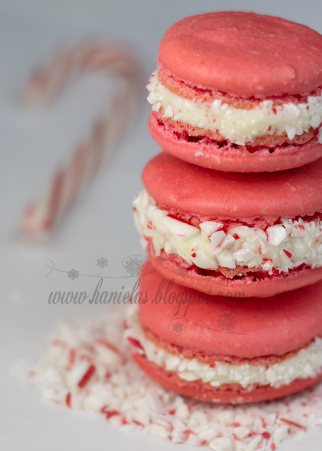 Candy Cane Macarons