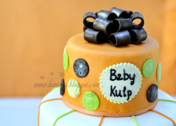 Orange Brown and Lime Baby Shower  Cake