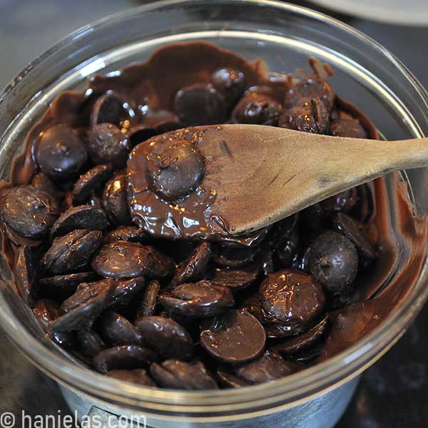 Chocolate wafers in a glass bowl.