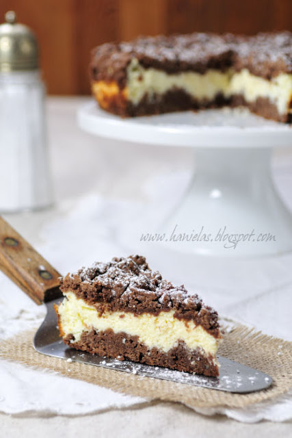 Layered Chocolate Vanilla Cheesecake