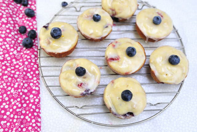 Berry Muffins with Lemon Glaze