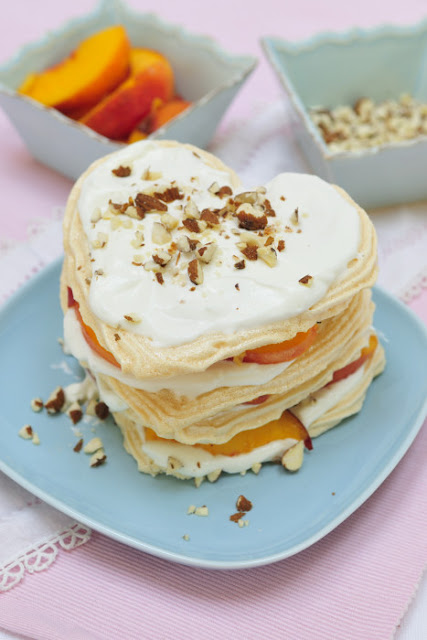 Peach Almond Meringue Cake