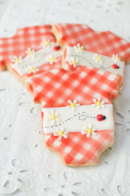 Gingham Baby Onesie Cookies