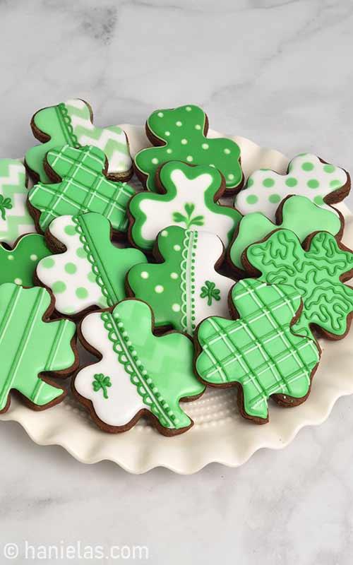 Decorated cookie displayed on a plate.