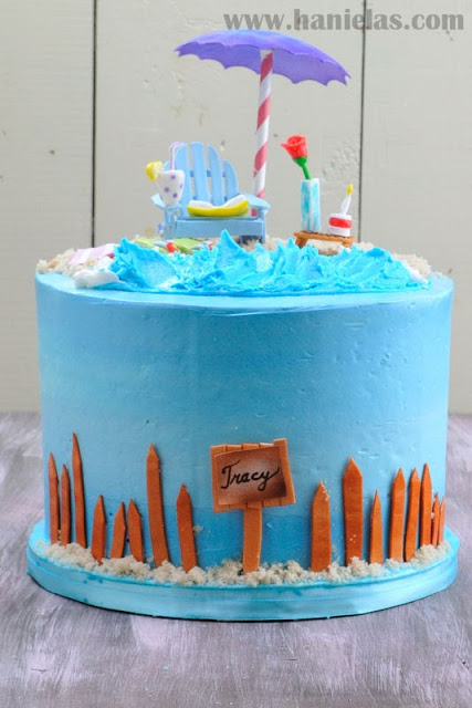 Beach Cake with Gumpaste Adirondack Chair