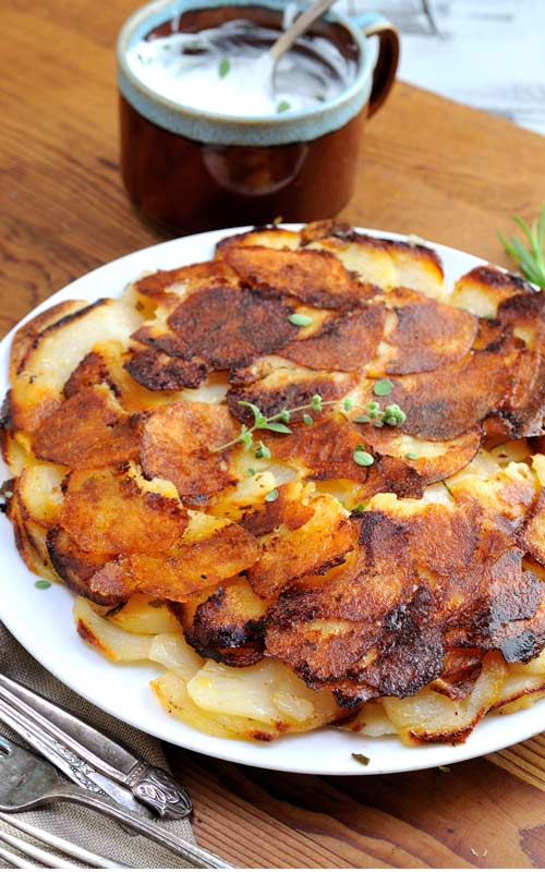 Potato Galette with Garlic Cream