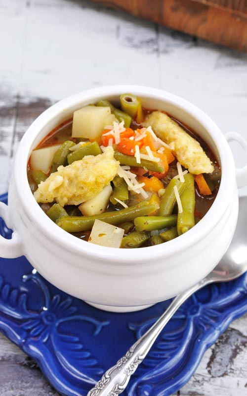 Green Bean Soup with Parmesan Dumplings