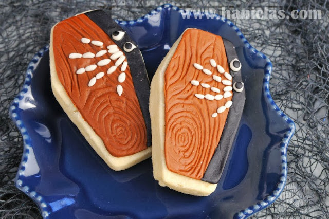 Halloween Casket Cookie Decorated with Fondant