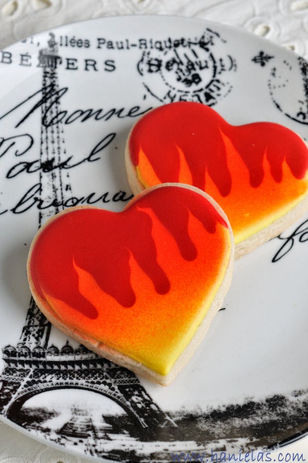 Heart on Fire Cookies