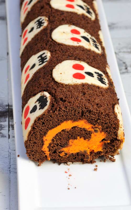 Skull Cake Roll for Halloween