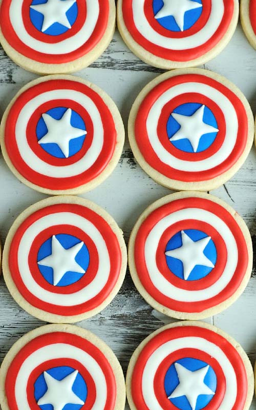 Captain America Shield Cookies