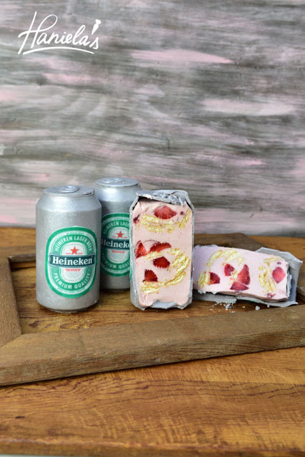 beer, father's day, april fools day, strawberry mousse, heineken cake