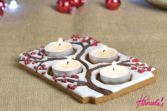 Pretty Christmas Gingerbread Advent Centerpiece