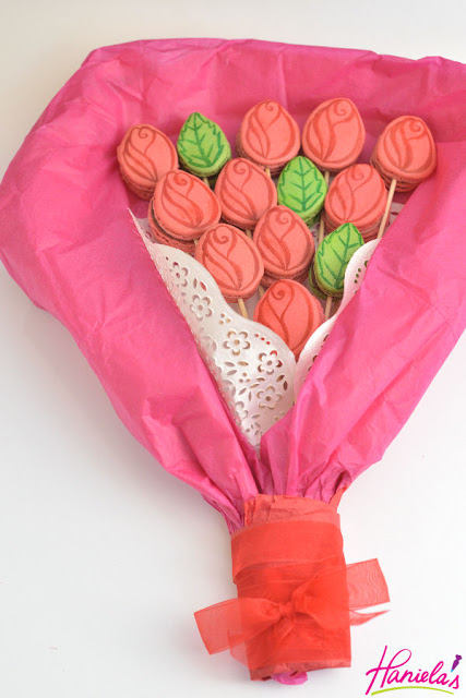 French Macarons Rose Flower Bouquet