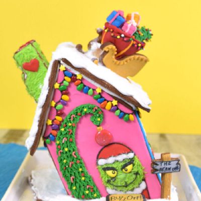 grinch, gingerbread house, christmas