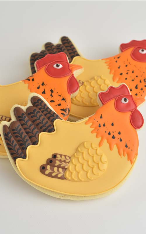 How to decorate Hen Cookies with royal icing