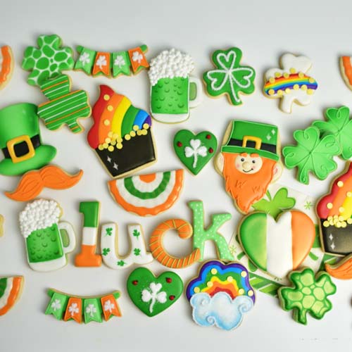 how to decorate beer, pot of gold, leprechaun cookies