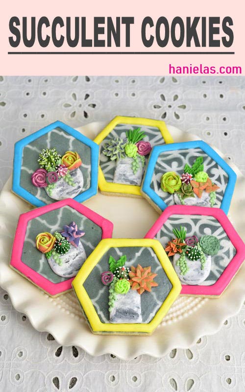 make succulent decorated cookies