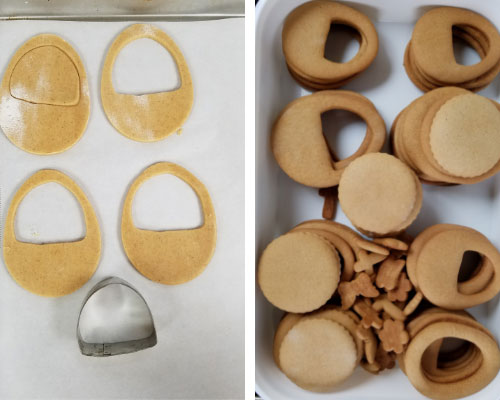 Honey cookies stored in an airtight container.