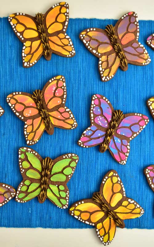 Colorful Monarch Butterfly Cookies