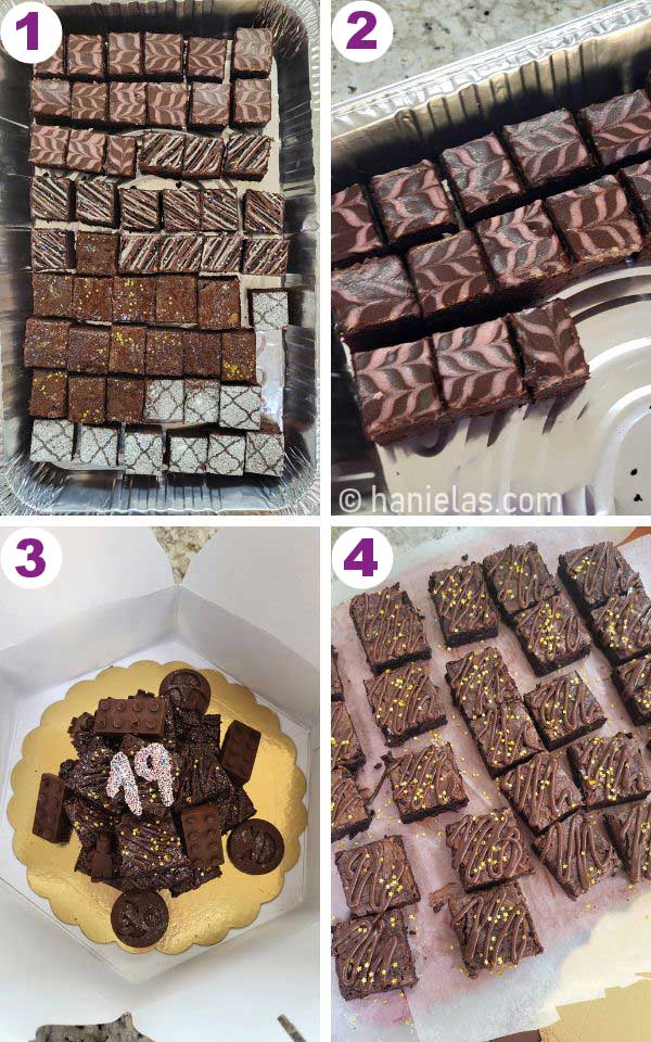 Cake bars on a tray.