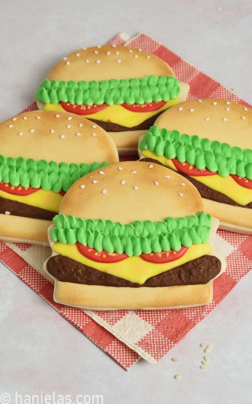 Decorated Hamburger Cookies