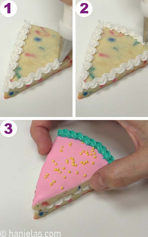 Gluing two cookie together.