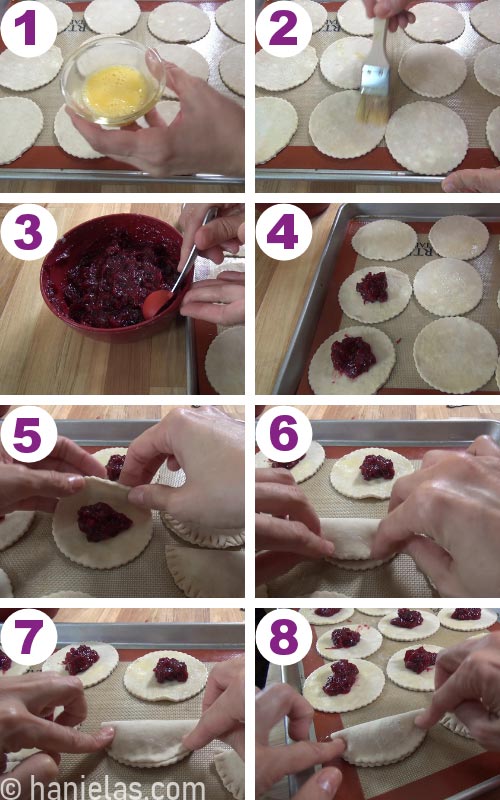 Shaping hand pies.