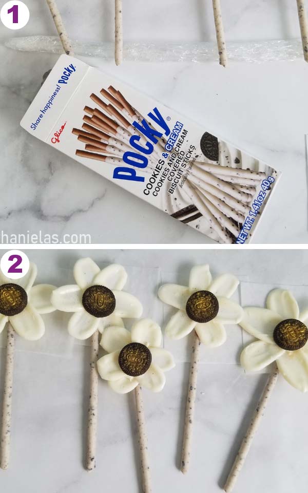 Pocky sticks in the packaging.