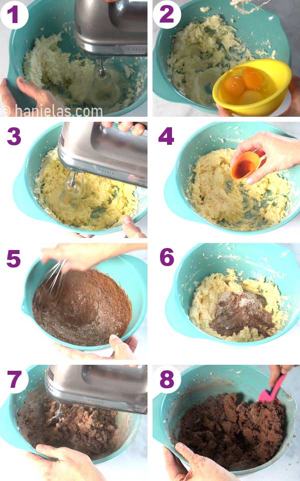Mixing bowl with a cookie dough.
