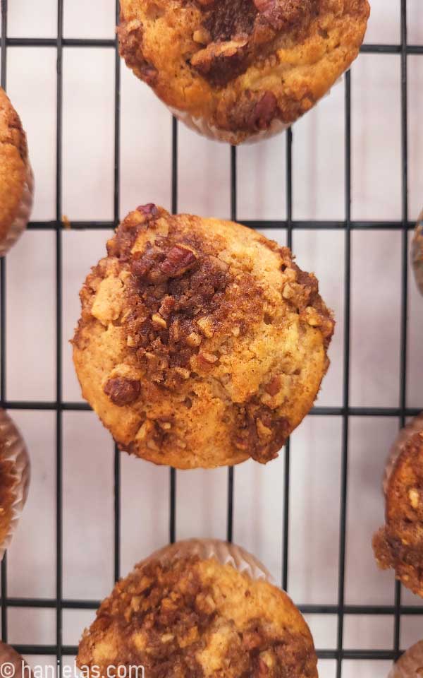 A close-up of a baked muffin.