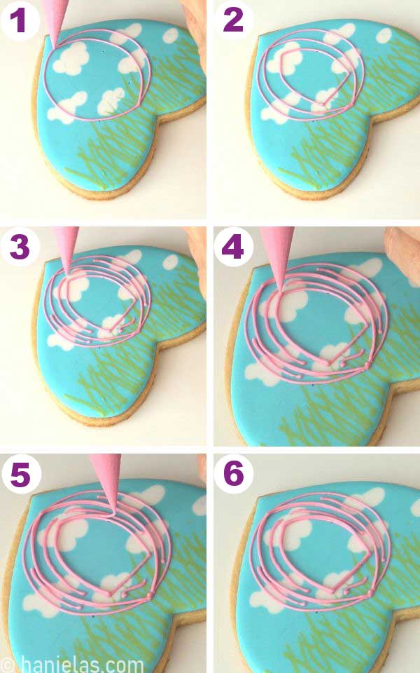 Piping an outline for the carriage body.