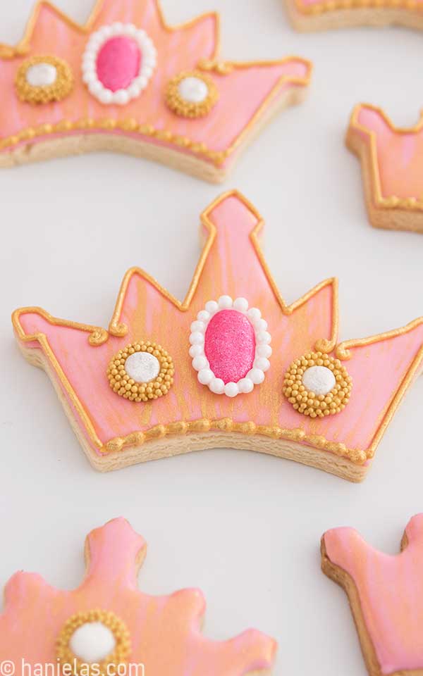 Decorated Princess Crown Cookies Tutorial