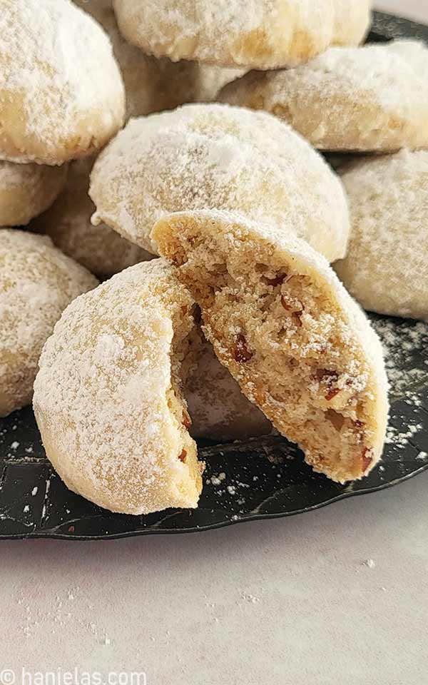 Close-up of a broken cookie.