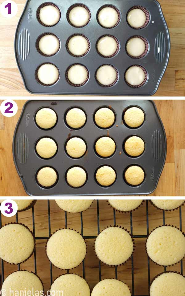 Cupcakes in a muffin pan.