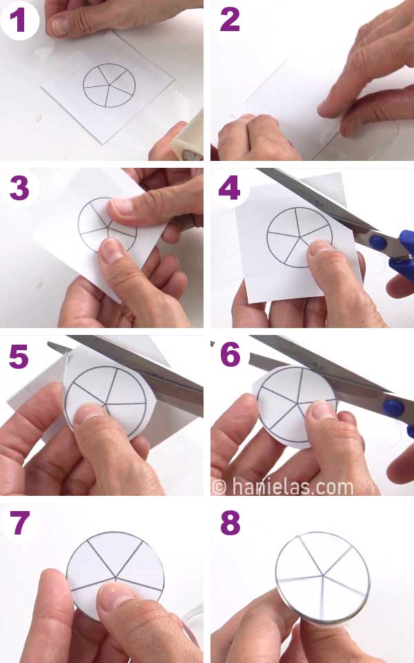 Hand cutting a flower piping template.