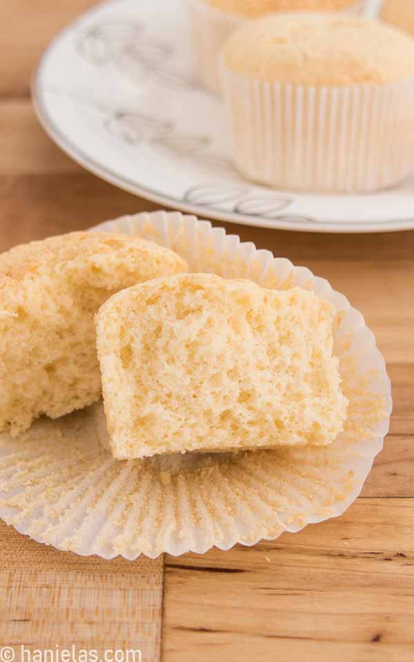 A sponge cake close up, showing the textue.