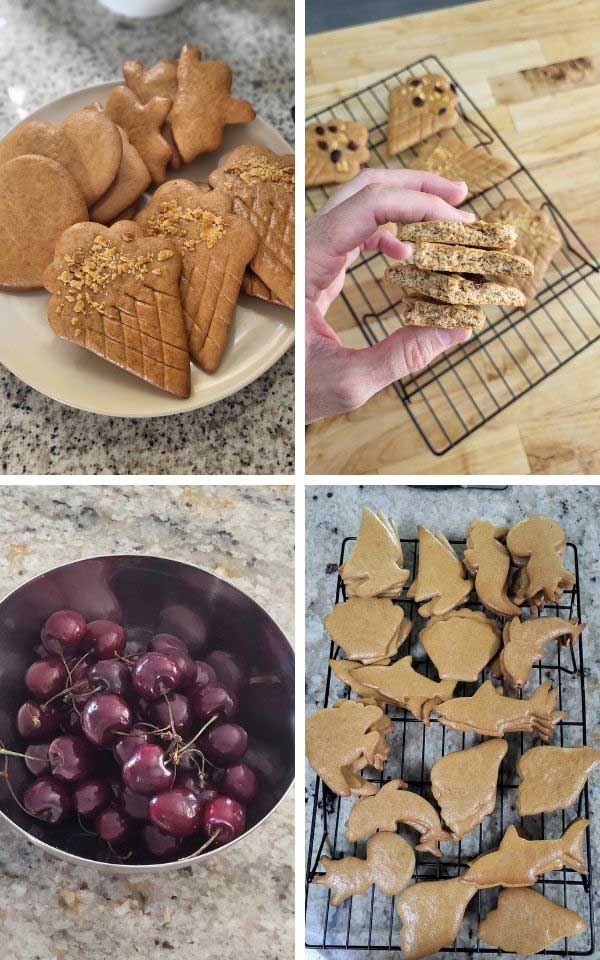 Baked spiced cookies on a cooling rack.