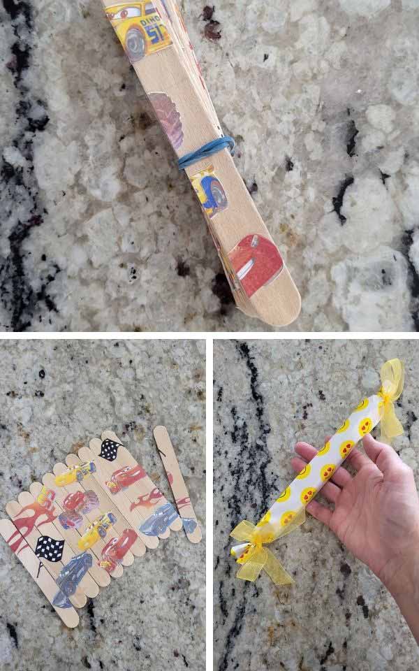 A picture puzzle form wooden sticks.
